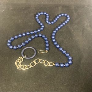 Bright blue beaded necklace